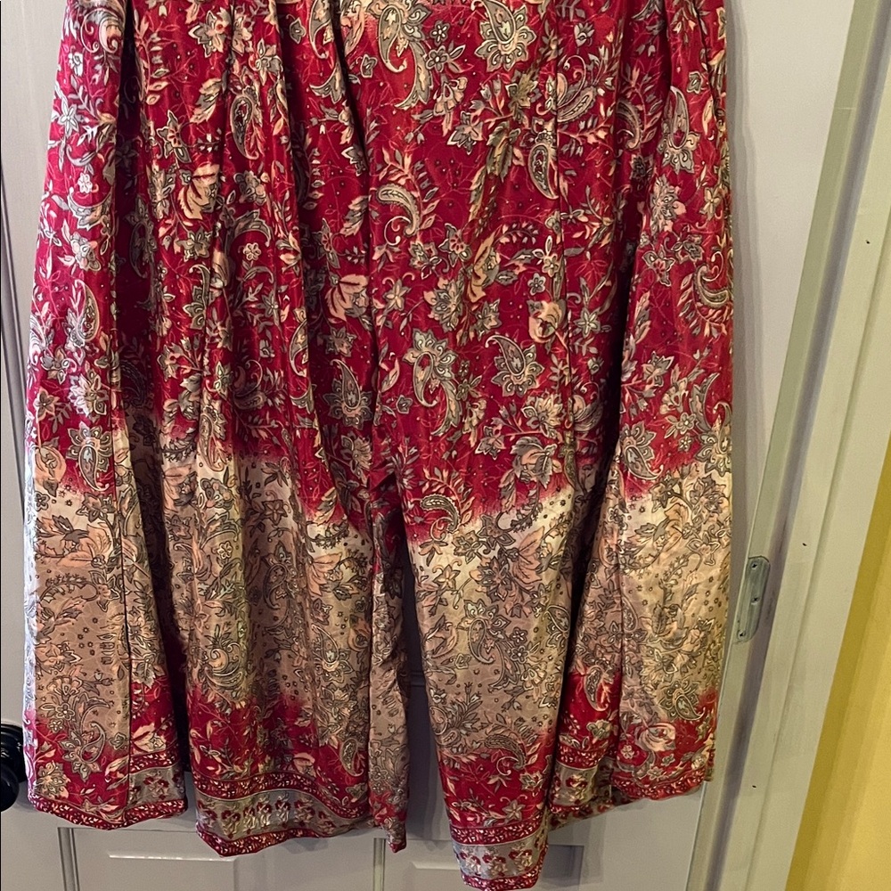 Boho patterned wide leg pants